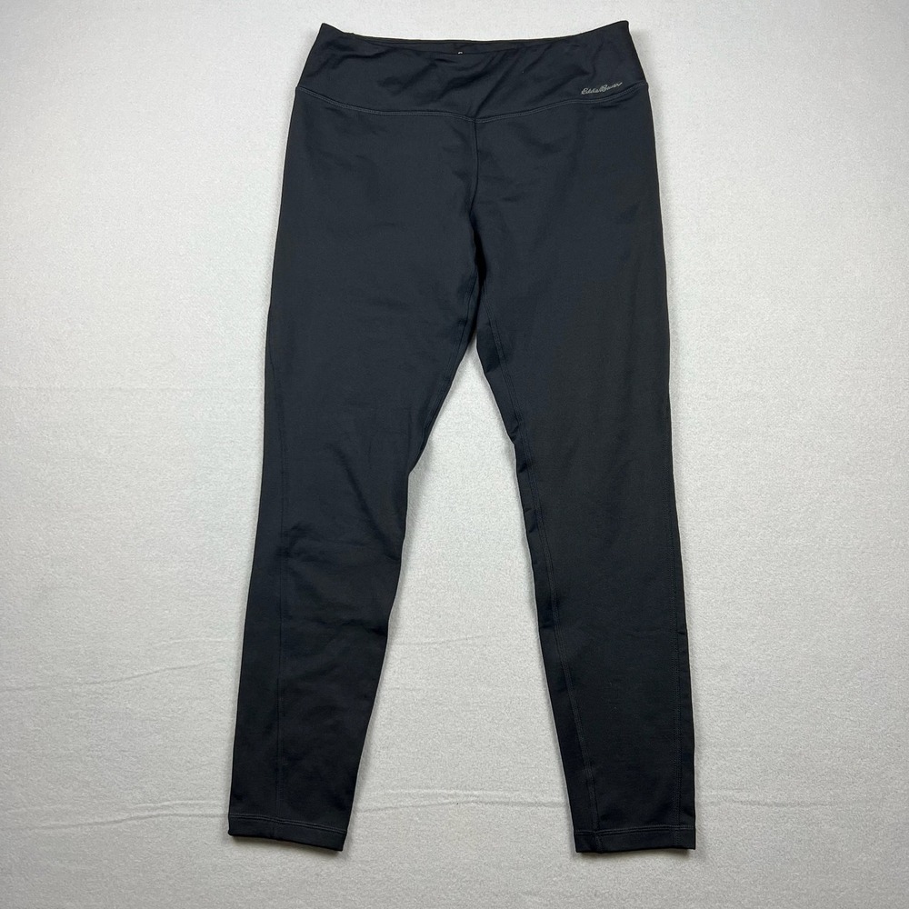 Eddie Bauer Movement Women M Black Solid Performance Stretch Athletic Leggings